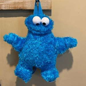 Sesame Street Plush Backpack Children's School Bag - Cookie Monster